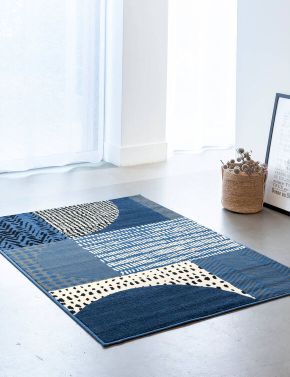 Tapis décoratif motif géométrique (jeans) Tapis décoratif motif géométrique (jeans)